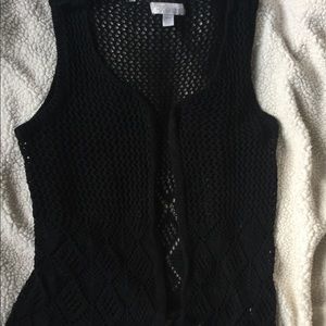 Black knit vest.